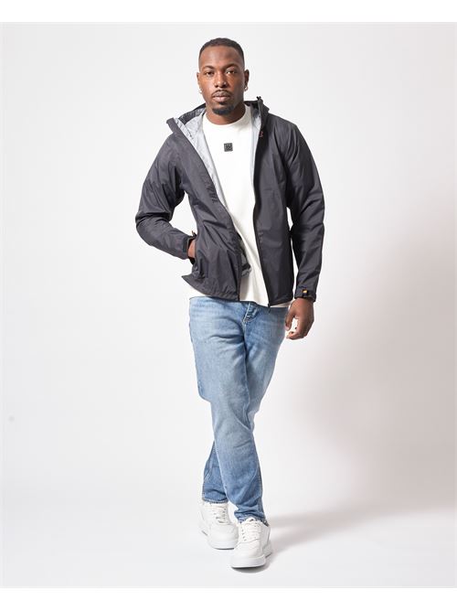 Jacko men's jacket by K-way with hood and logo K-WAY | K8131QW-CHARMEL TRAVELUSY